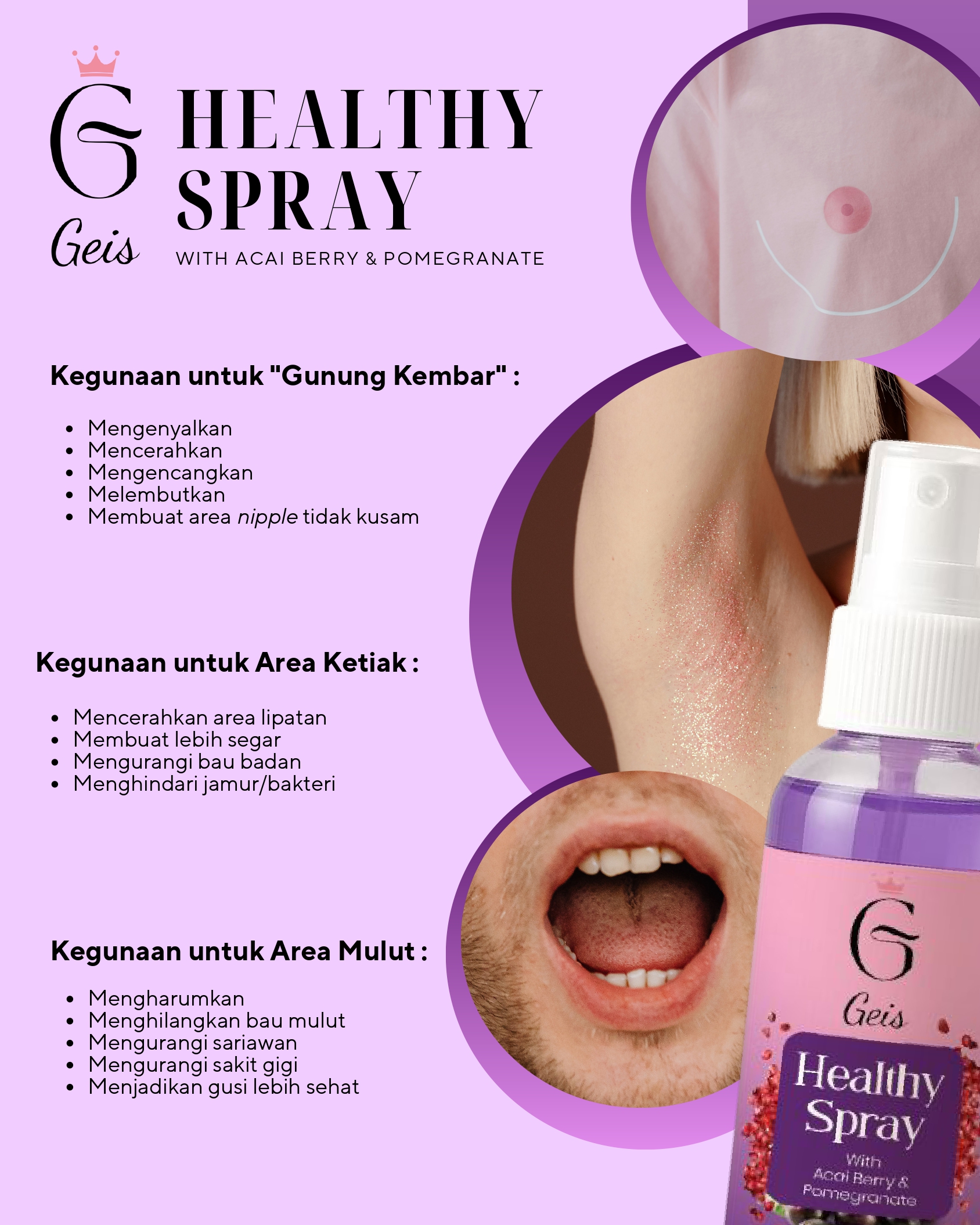 Geis Healthy Spray - Manfaat Wajah